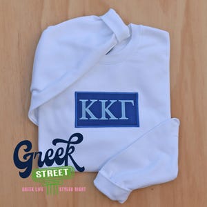 Kappa Kappa Gamma, Kappa, Patch Sorority Sweatshirt, Sorority Gift,  Kappa Letter Sweatshirt, KKG Letter Sweatshirt