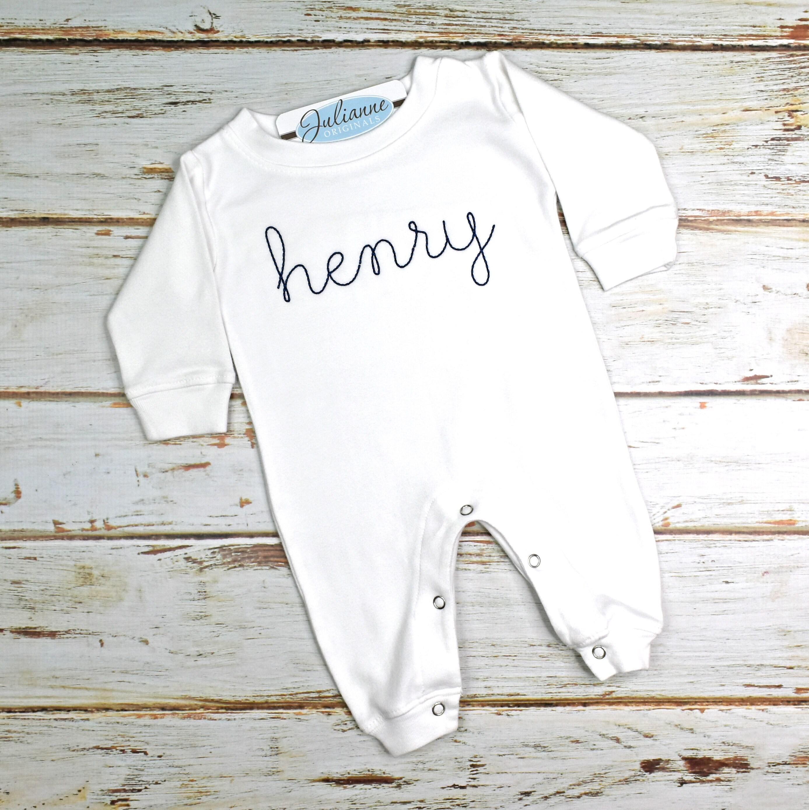 Baby Boy Coming Home Outfit, Monogrammed Romper, Personalized Baby Gi…