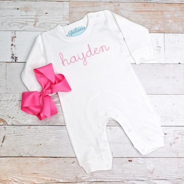 Baby Coming Home Outfit,  Newborn Monogrammed Romper, Personalized Baby Gift, Monogrammed Sleeper, Newborn Pictures