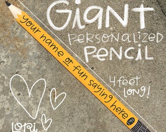 GIANT personalized pencil, teacher gift, teacher appreciation, classroom decor, wooden sign, hand lettered, school decor, end of school