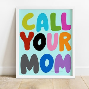 DOWNLOAD DIGITAL - Arte de parede Ligue para sua mãe, decoração de dormitório, folheto informativo, arte de quadro de avisos para dormitório, arte de parede para crianças universitárias