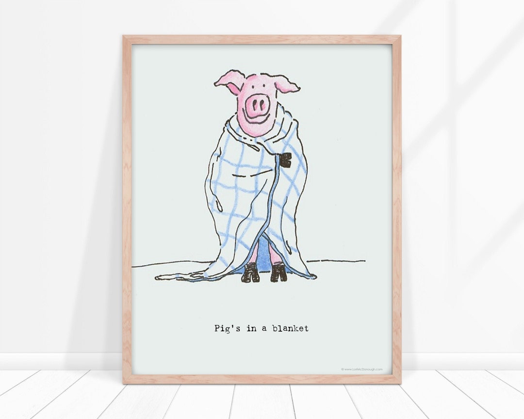 Pigs in a Blanket Print Idiom Art Gift for Teacher Pig Etsy