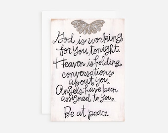 Thinking of you card, Be at peace card, praying for you card, have faith, God bless you, sympathy card, encouragement card, get well card