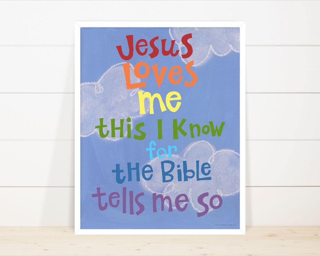 Jesus Loves Me Art Print, Song Lyrics, Jesus Loves Me, Art for Kids ...