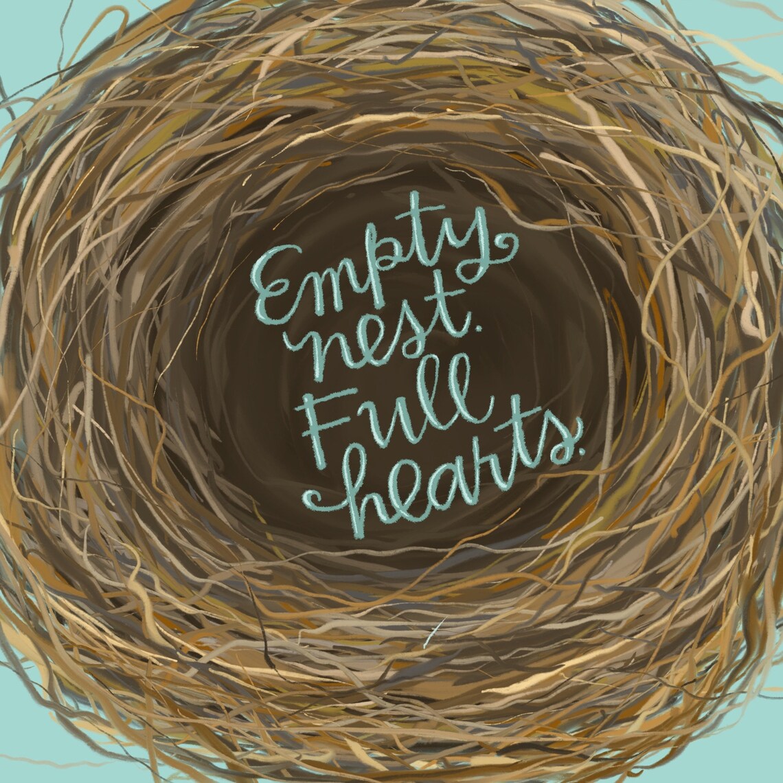 Empty Nesters Wall Art Birds Nest Illustration Empty Nesters Etsy Canada