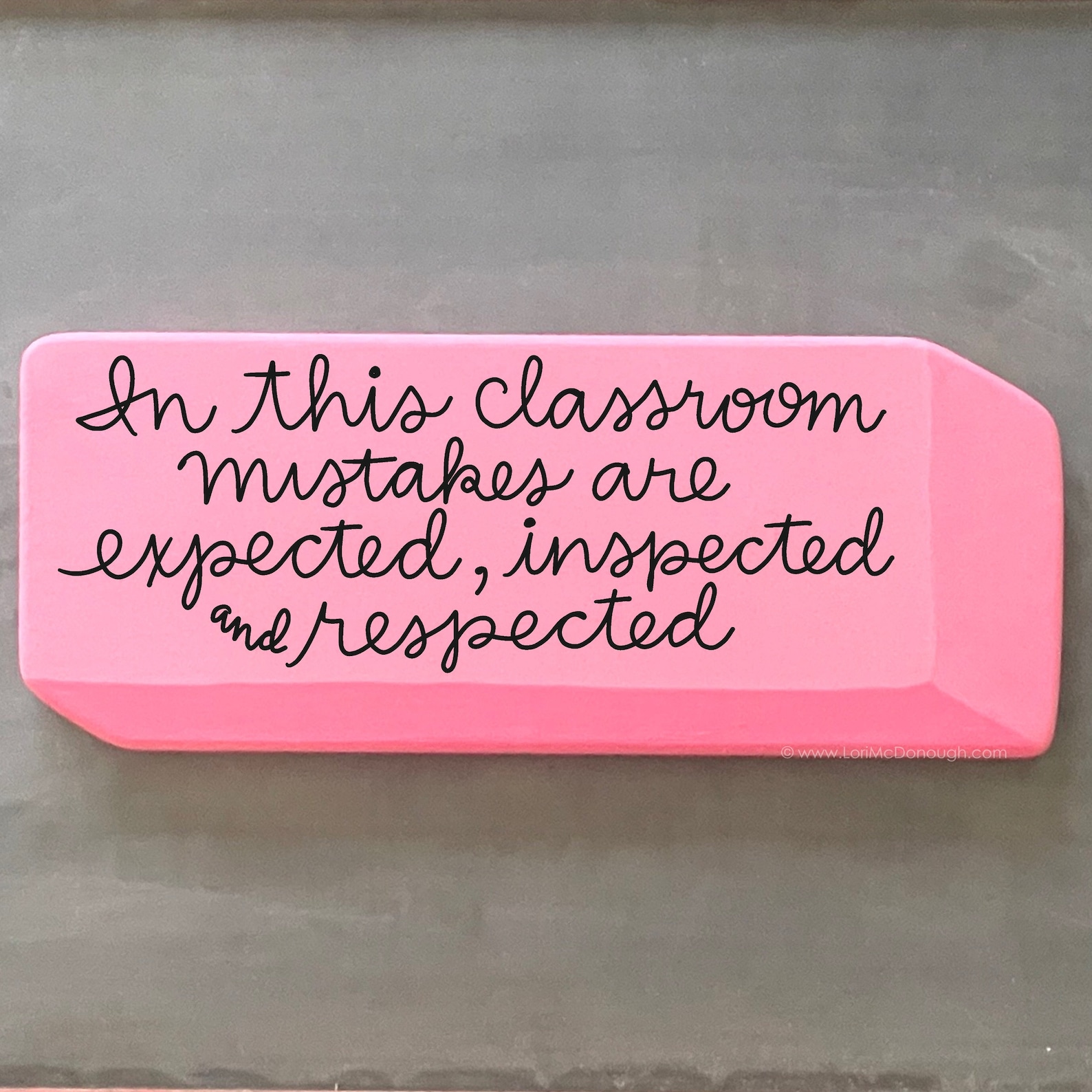 Pink Eraser Wood Sign, Larger Than Life Eraser, Custom Painted With ...