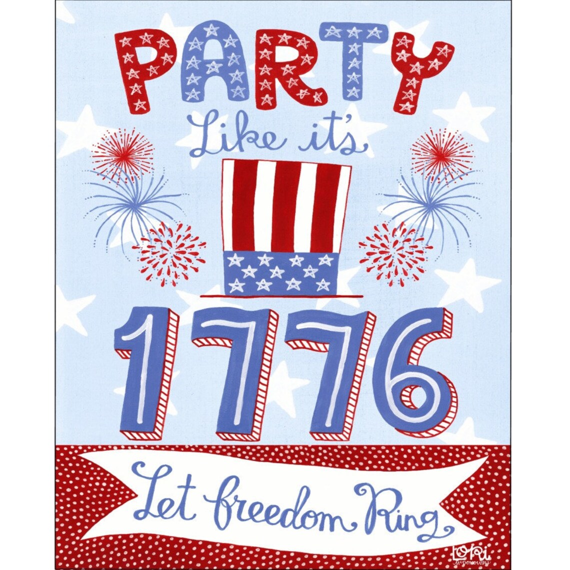 Fourth of July Art Print Spirit of 1776 Independence Day  Etsy