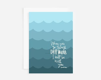 Deep waters encouragement card, have faith greeting