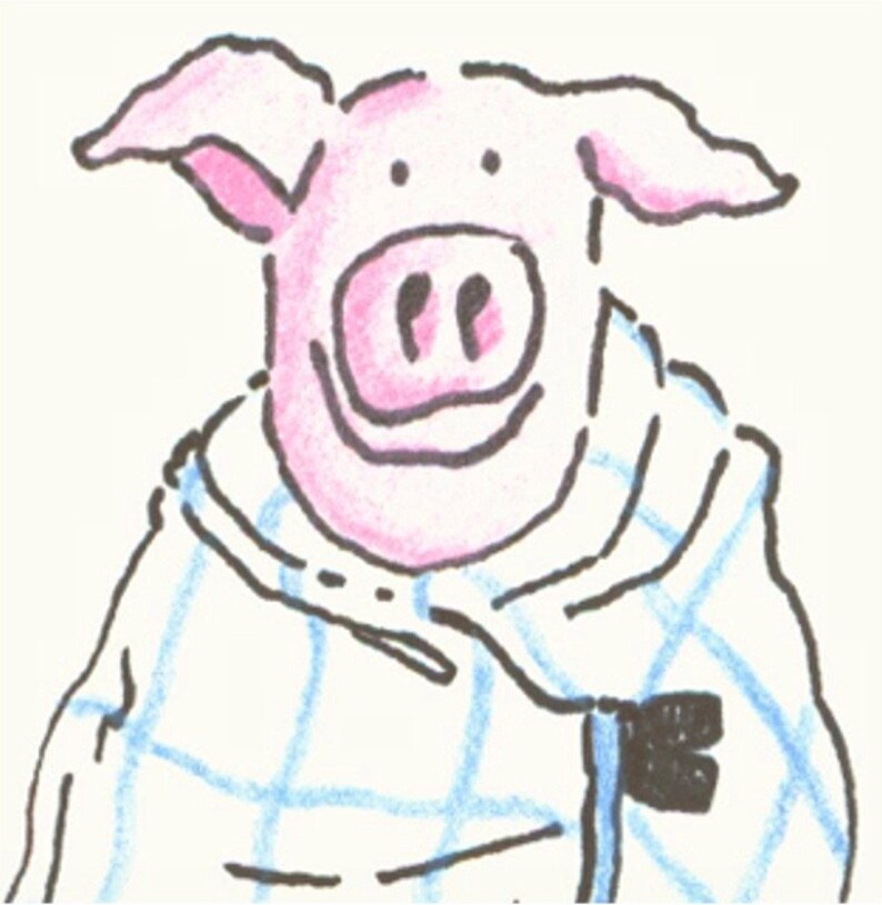 Pig's in a blanket art print idioms illustration Etsy