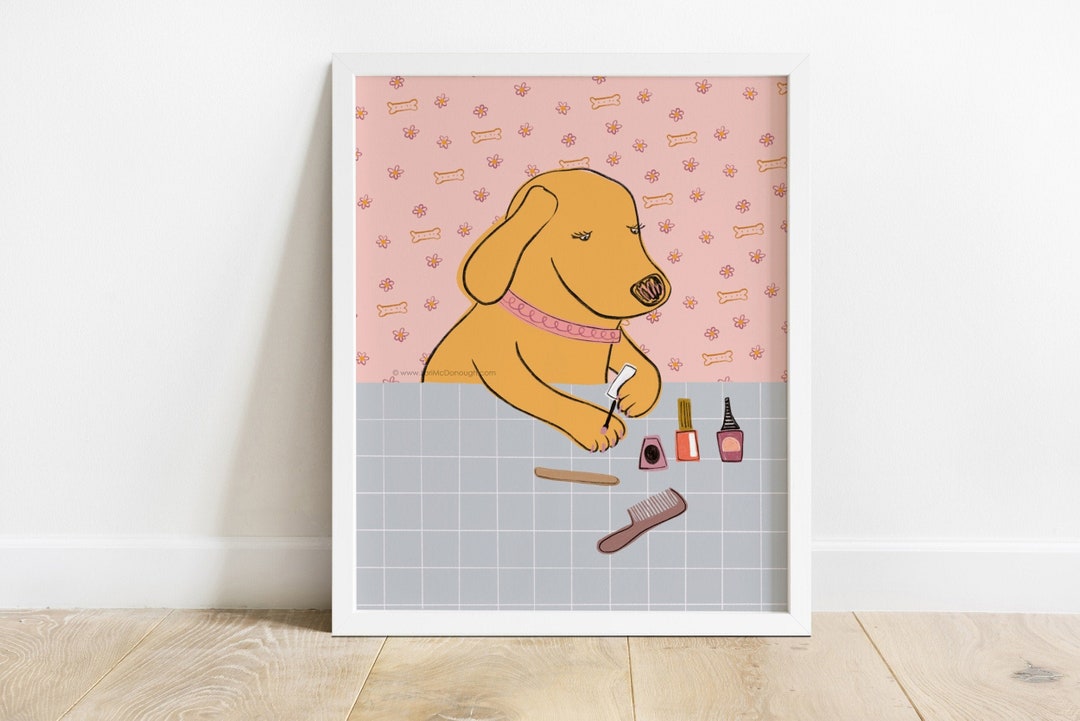 Dog Spa Day Wall Art, Bathroom Decor, Dog Lovers Art Print, Dog
