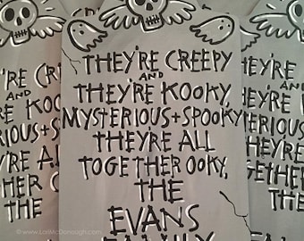 Personalized tombstone sign, spooky song lyrics, Halloween decor, Halloween sign, hand painted, spooky and fun, family headstone sign, boo