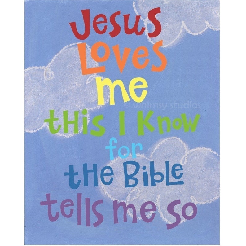 Jesus Loves Me Art Print Song Lyrics Jesus Loves Me Art for - Etsy