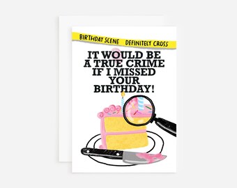 True Crime Birthday Card, Killer Bday Card