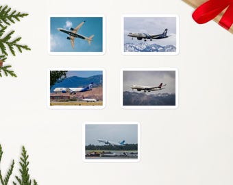 Airplane Sticker Kit - Delta Centennial A321 A350, United 757 Takeoff, Aviation Photography Stickers Pack