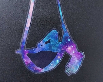 Aerial Stars Silks 2 - Galaxy Aerialist Cosmic Circus Sticker - ON CLEAR VINYL!