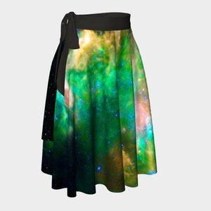 Cosmic Dreams Emerald Nebula Wrap Skirt image 3