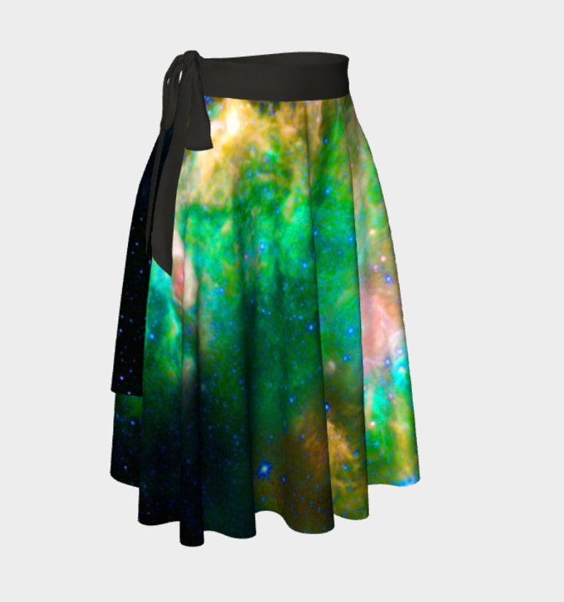 Cosmic Dreams Emerald Nebula Wrap Skirt image 3