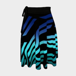Geometrix - Cable Blue Ombre Wrap Skirt
