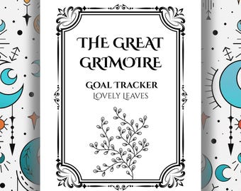 Goal Progress Tracker - Lovely Leaves- The Great Grimoire - Conscious Art Creation - Incudes Eclipses!