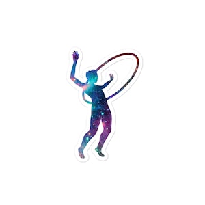 Galaxy Hula Hoops 1 - Flow Arts Cosmic Stars Circus Sticker - con borde blanco