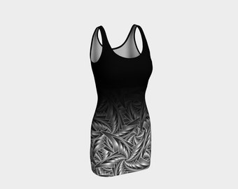 Black and White - Star Spiral BodyCon Yoga Tank Top Dress