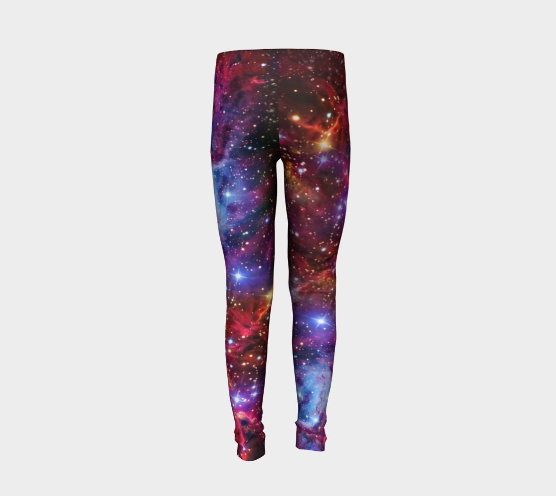 Cosmic Dreams Fox Nebula Youth Leggings - Etsy