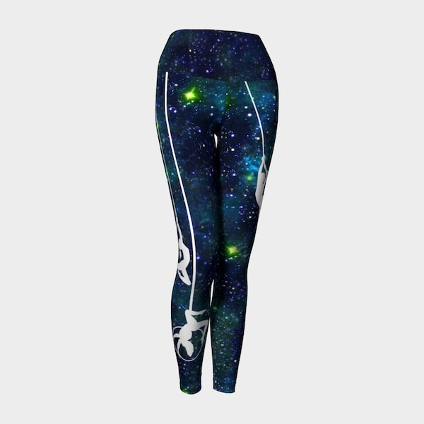 Aerial Stars Blue Yoga Leggings