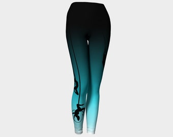 Aerial Ombre - Aqua Yoga Leggings