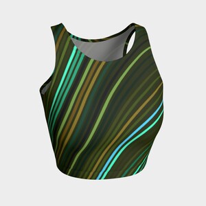 Neon Lines -  Emerald City Athletic Crop Top