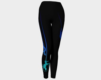 Aerial Ombre - Midnight Ocean Yoga Leggings