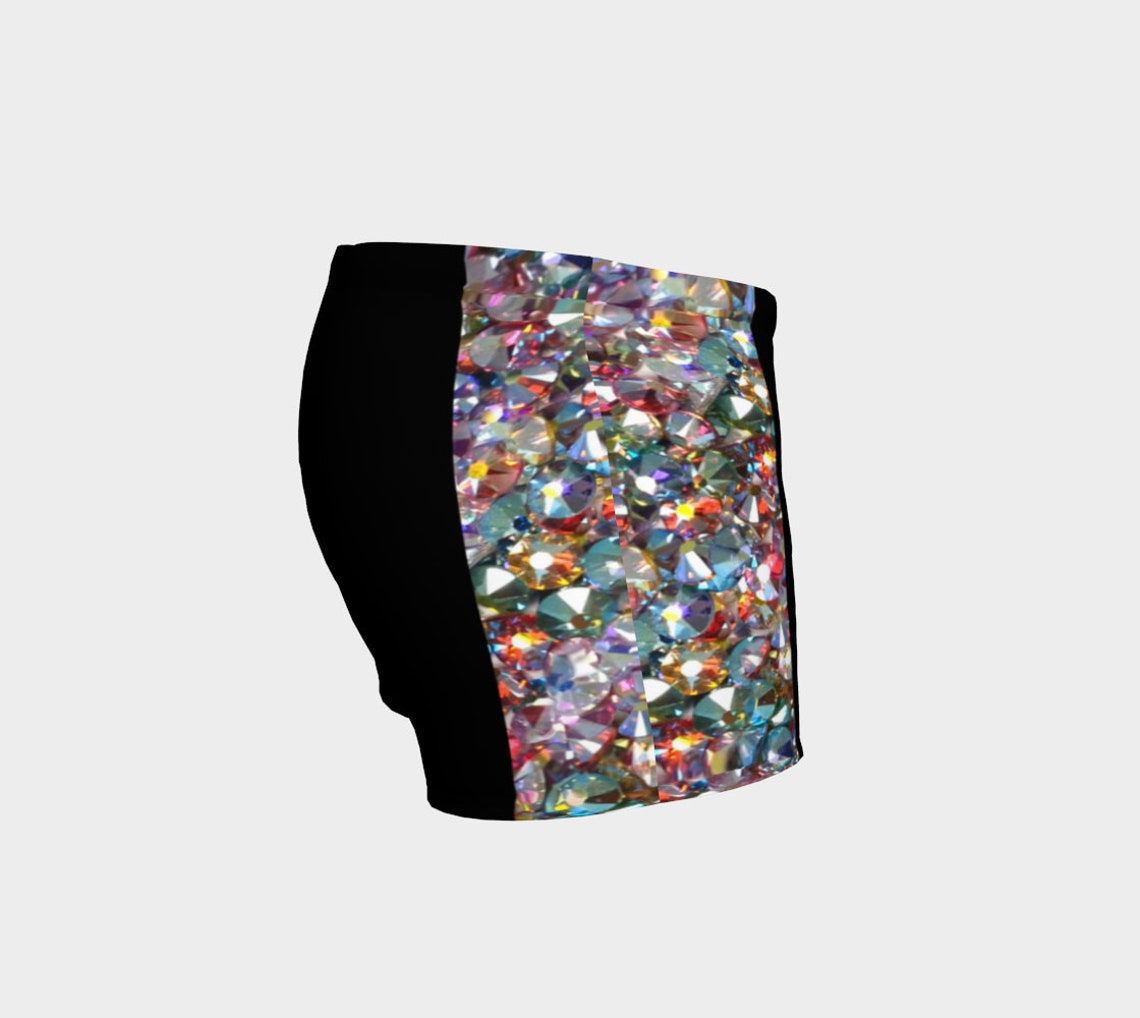 Rhinestone Black Shorts-Black