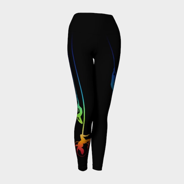 Aerial Ombre - Midnight Rainbow Yoga Leggings