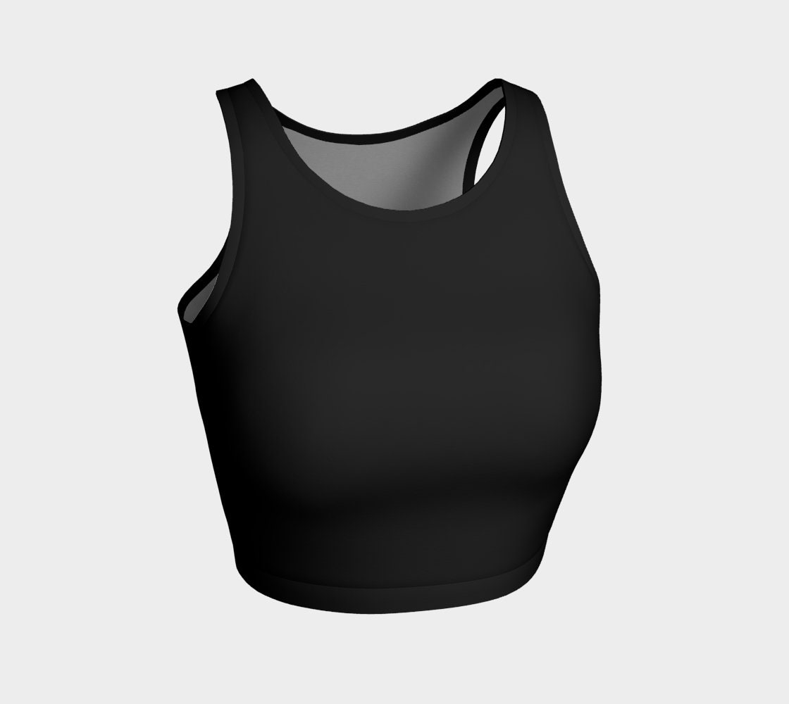 Black and White Onyx Black Athletic Crop Top - Etsy