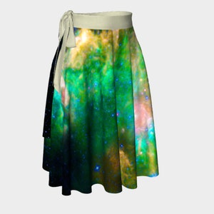 Cosmic Dreams Emerald Nebula Wrap Skirt image 4