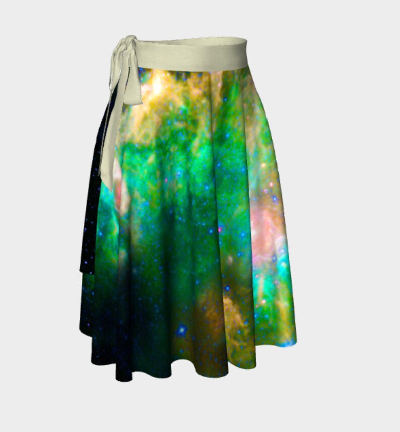 Cosmic Dreams Emerald Nebula Wrap Skirt image 4