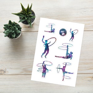 Cosmic Hoops Sticker vel - Flow Arts, Hula Hoop, Galaxy - met witte rand