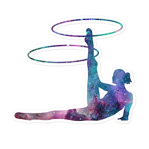 Galaxy Hula Hoops 3 - Flow Arts Cosmic Stars Circus Sticker - avec bordure blanche