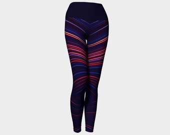 Neon Lines - Electric Sunset Yoga Leggings