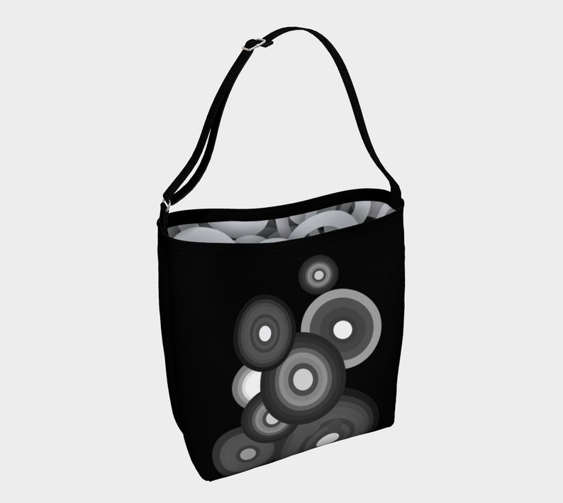 Black and White Roundabout Tote Bag image 1