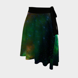 Cosmic Dreams Emerald Nebula Wrap Skirt image 2