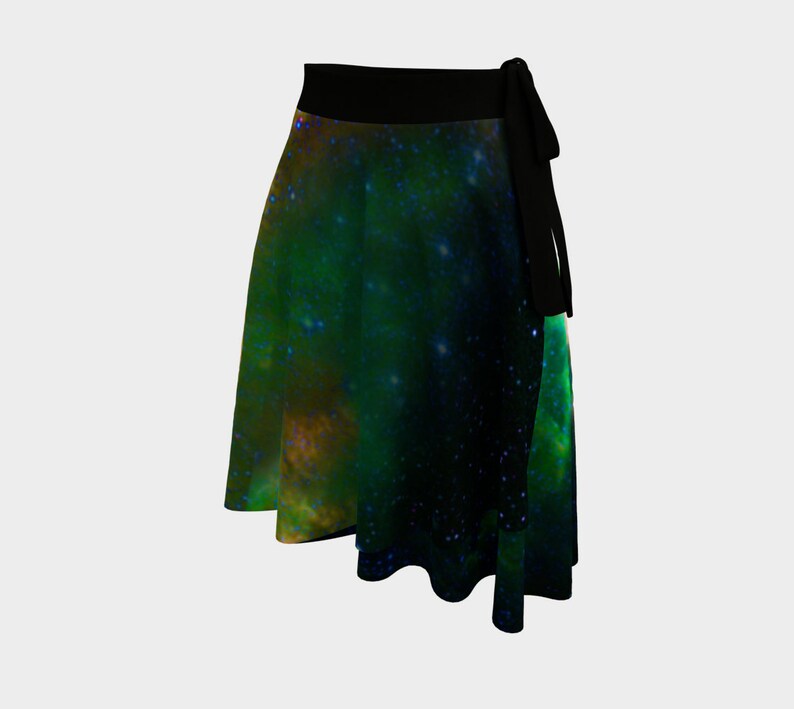 Cosmic Dreams Emerald Nebula Wrap Skirt image 2