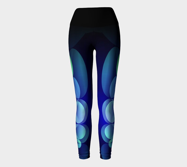 Ready To Ship Geometrix Midnight Ripple Yoga Leggings MEDIUM image 2