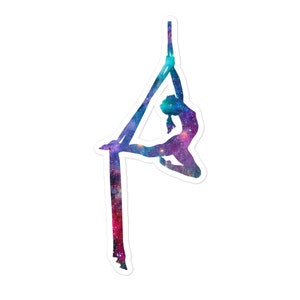 Aerial Stars Silks 1 - Galaxy Aerialist Cosmic Circus Sticker - met witte rand