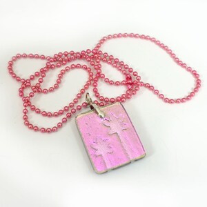 Fabulous Flowers Pink Carved Dichroic Glass Pendant FREE SHIPPING image 8