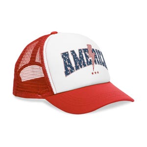 Mesh Cap America Red White Blue Trucker Hat Forth of July, Patriotic Fourth of July Baseball Hat, Independence Day Mesh Cap, USA Flag Truck