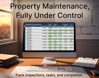 Property Management Maintenance Tracker | Excel Dashboard (10 Properties)