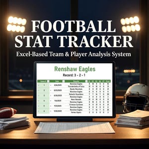 Voetbalstatistiekentracker voor Excel | Tool voor team- en speleranalyse