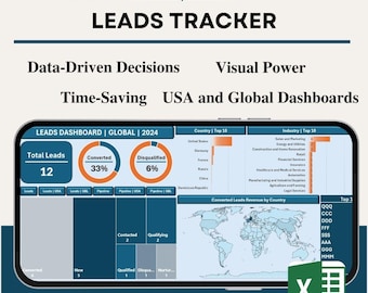 Excel Leads Tracker | Sales Pipeline & Client Management Tool