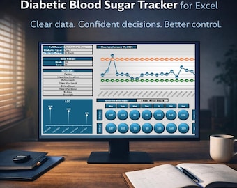 Diabetic Blood Sugar Tracker Excel – Health Management & A1C Tracking