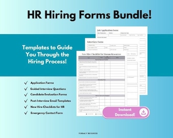 HR Hiring Forms Templates for Job Application, Interview Questions, Email Templates, and Onboarding Forms